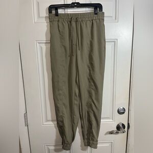 Zara Olive Elastic Waist Tapered Joggers